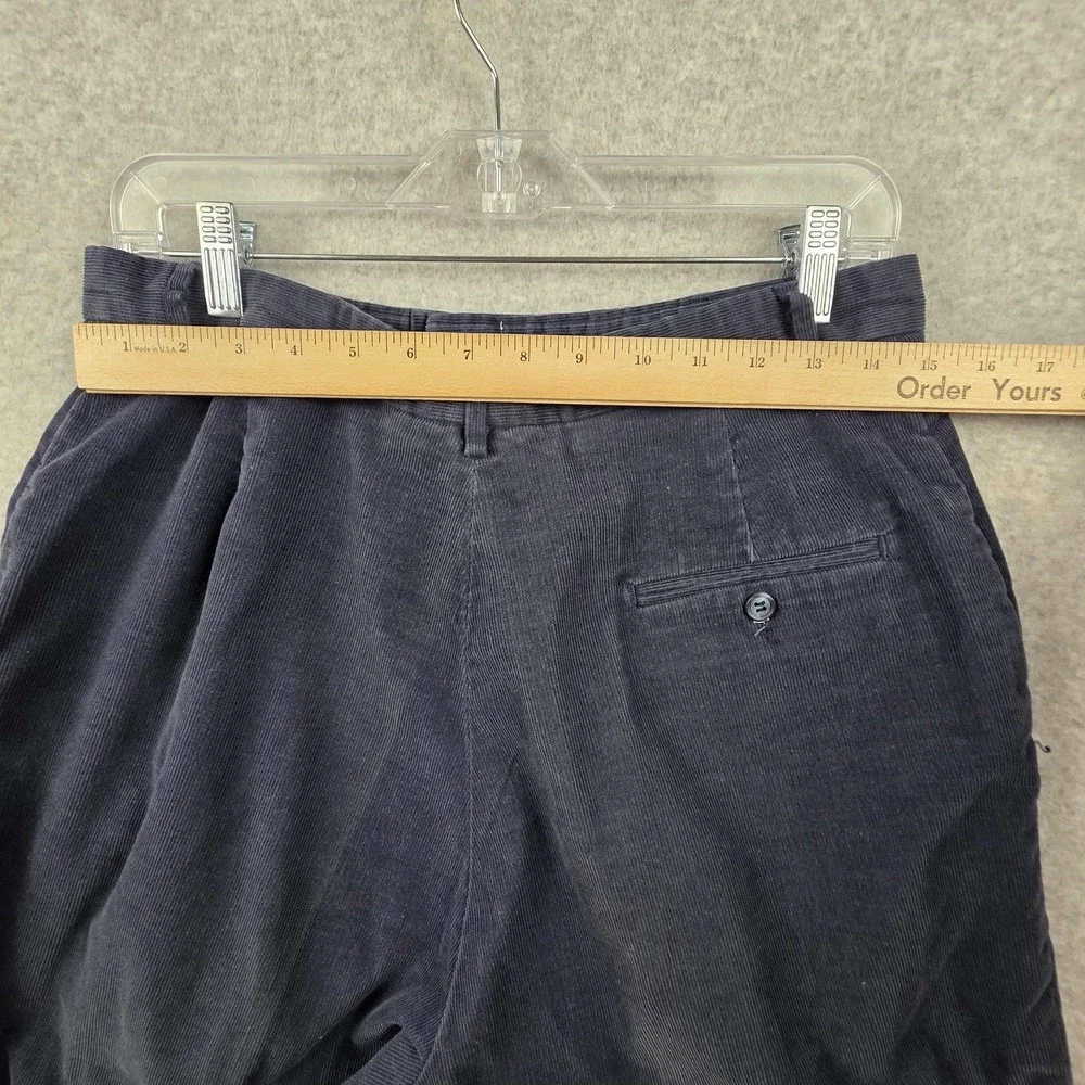 Vintage Lands' End‎ Pants Mens 31x27 Blue Corduroy Chino Tapered USA 80s Casual